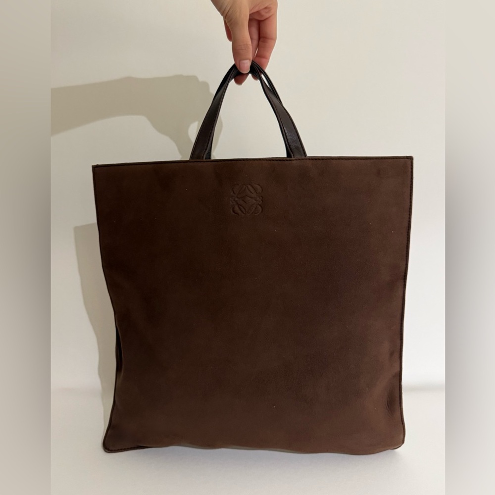 Loewe Brown Suede Leather Tote Bag